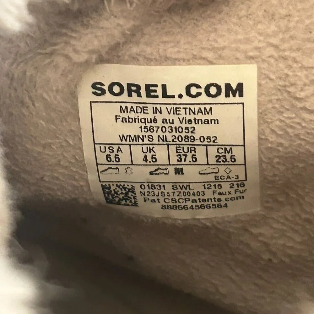 Sorel Tivoli II  Tall Ankle Fur Lined Lace Up Winter Snow Boots Size 6.5 Women's